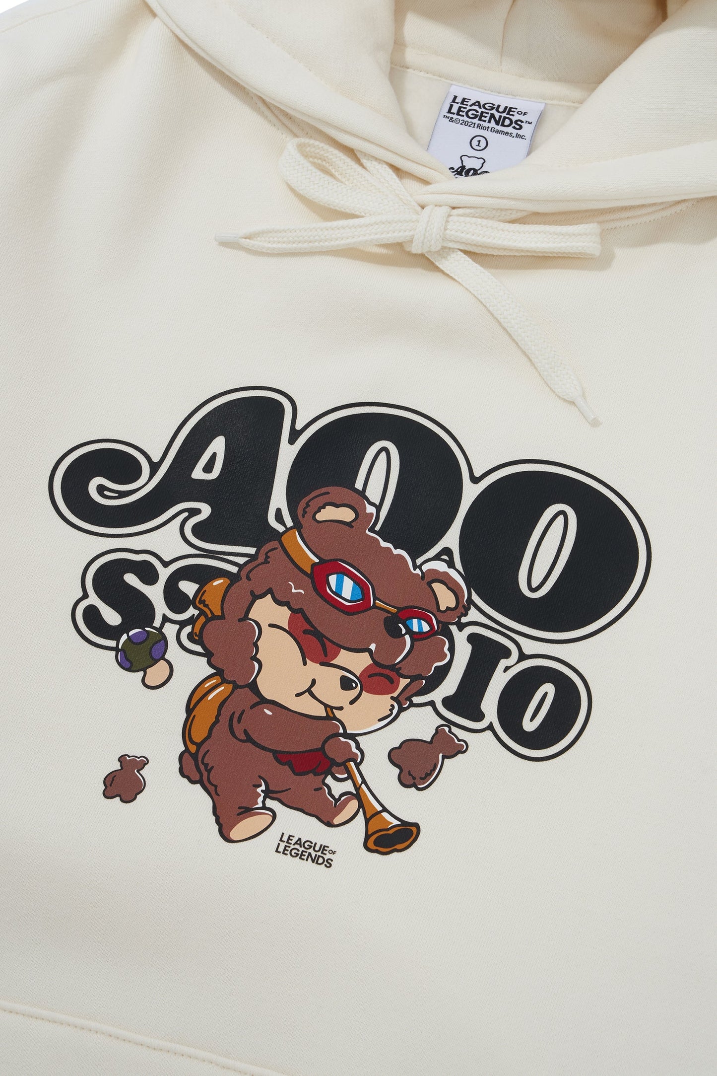 【AQO ×リーグ・オブ・レジェンド】ティーモ フード付きパーカー アイボリー