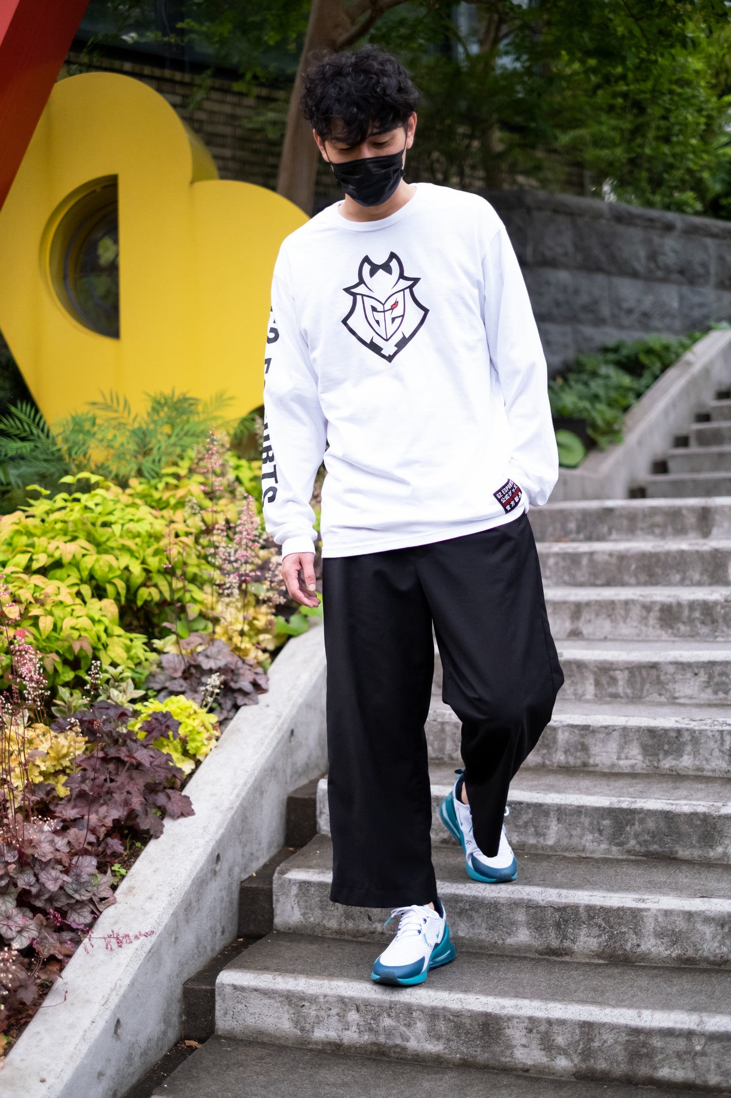 G2 Esports エッセンシャル ロングスリーブ Tシャツ(ホワイト)